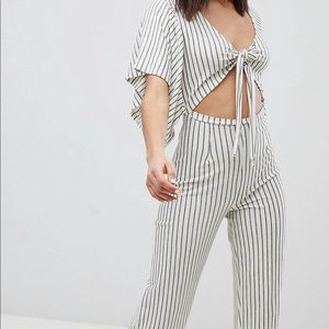 ASOS Striped Wrap Top Romper